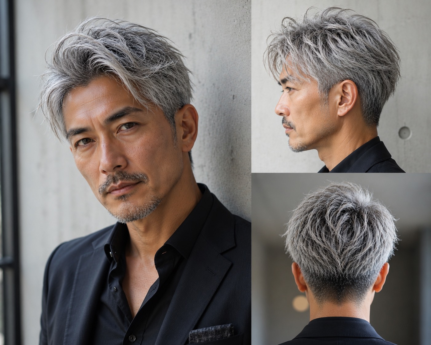 50代からのデザイン、シルバーメッシュで若々しく！