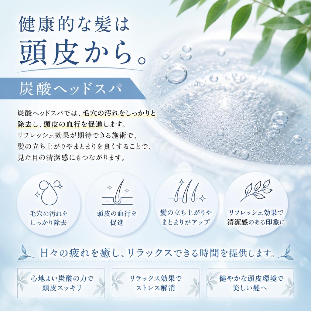 炭酸ヘッドスパでリフレッシュ