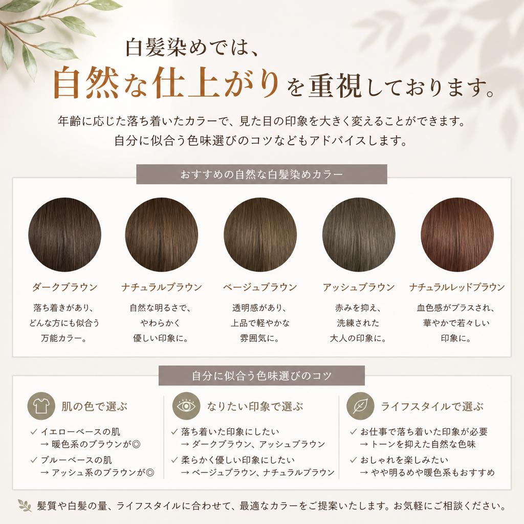 白髪染めで落ち着いた印象を演出